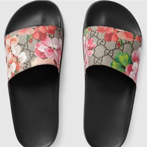 New never worn GG BLOOMS SUPREME FLORAL SLIDE SANDAL size 7.5 - Picture 1 of 6